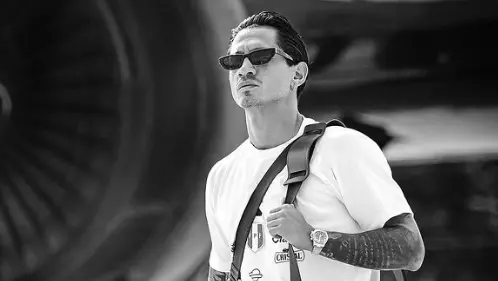 Gianluca Lapadula, delantero italoperuano, en una concentración de la selección peruana